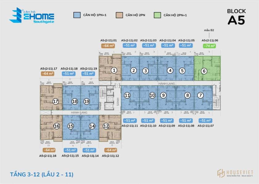 Mặt bằng dự án Ehome Southgate