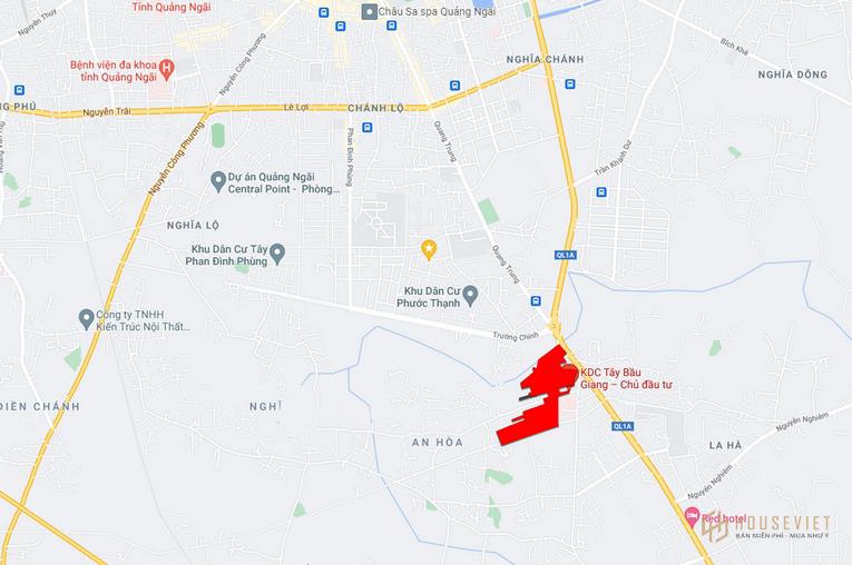 Vị trí địa lý dự án khu dân cư Tây Bàu Giang