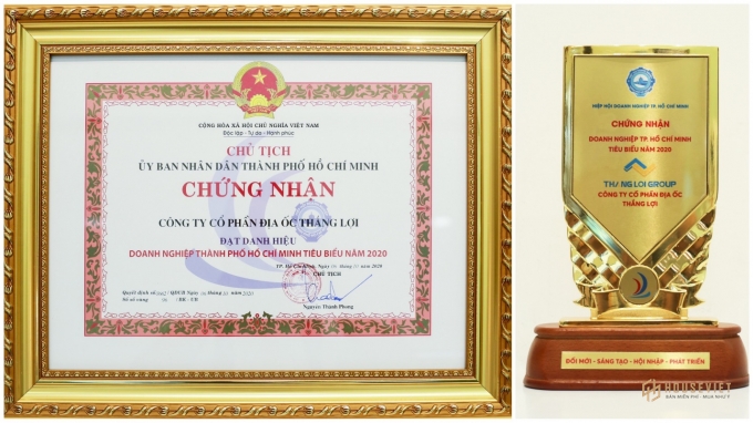 Cúp và chứng nhận doanh nghiệp tiêu biểu thành phố Hồ Chí Minh 2020