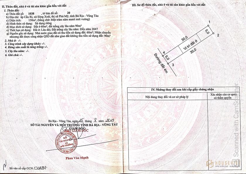 Legal of Phu My Golden Valley project