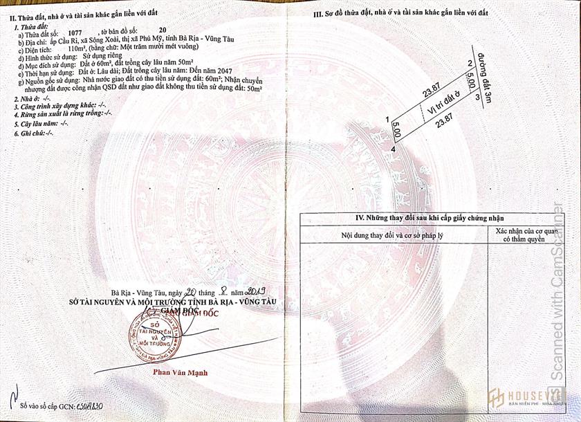 Legal of Phu My Golden Valley project