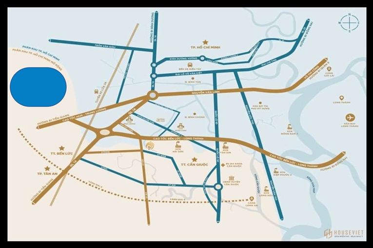 Vị trí dự án The Sol City Cần Giuộc Long An