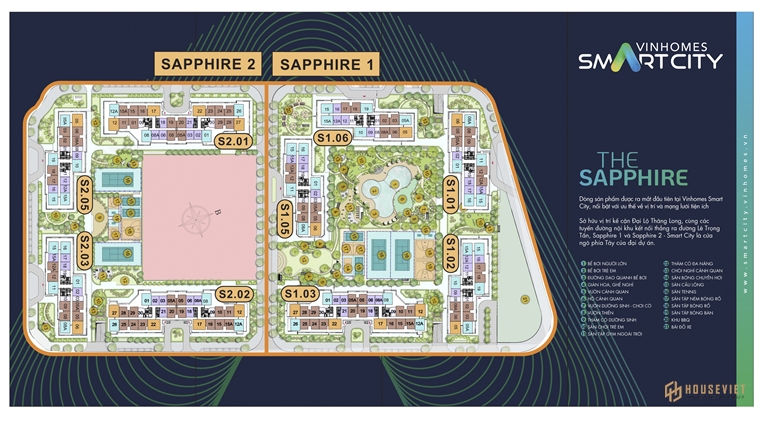 Mặt bằng căn hộ Vinhomes Sapphire Smart City Hà Nội