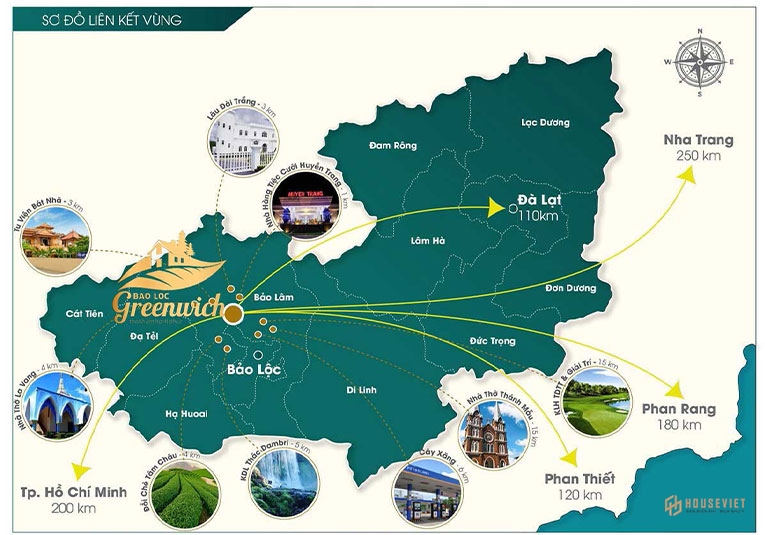 Vị trí dự án Greenwich Bảo Lộc