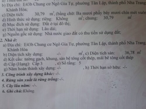 Cần bán Căn hộ chung cư Ngô Gia tự